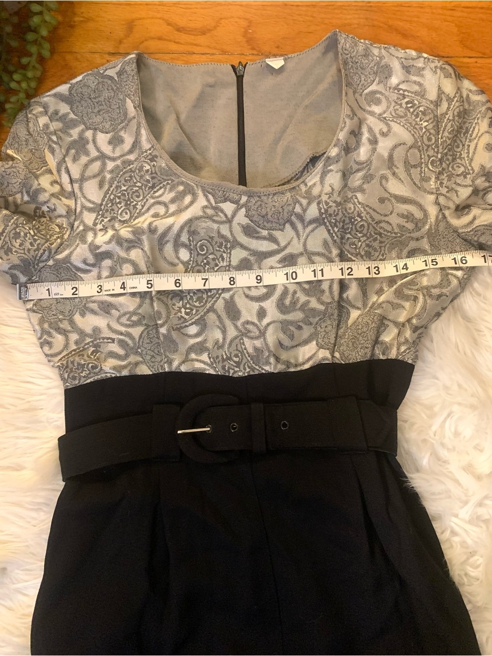 Amazing Vintage 80s Silver Paisley jumpsuit - Picture 5 of 10